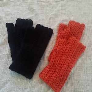 Fingerless knit gloves